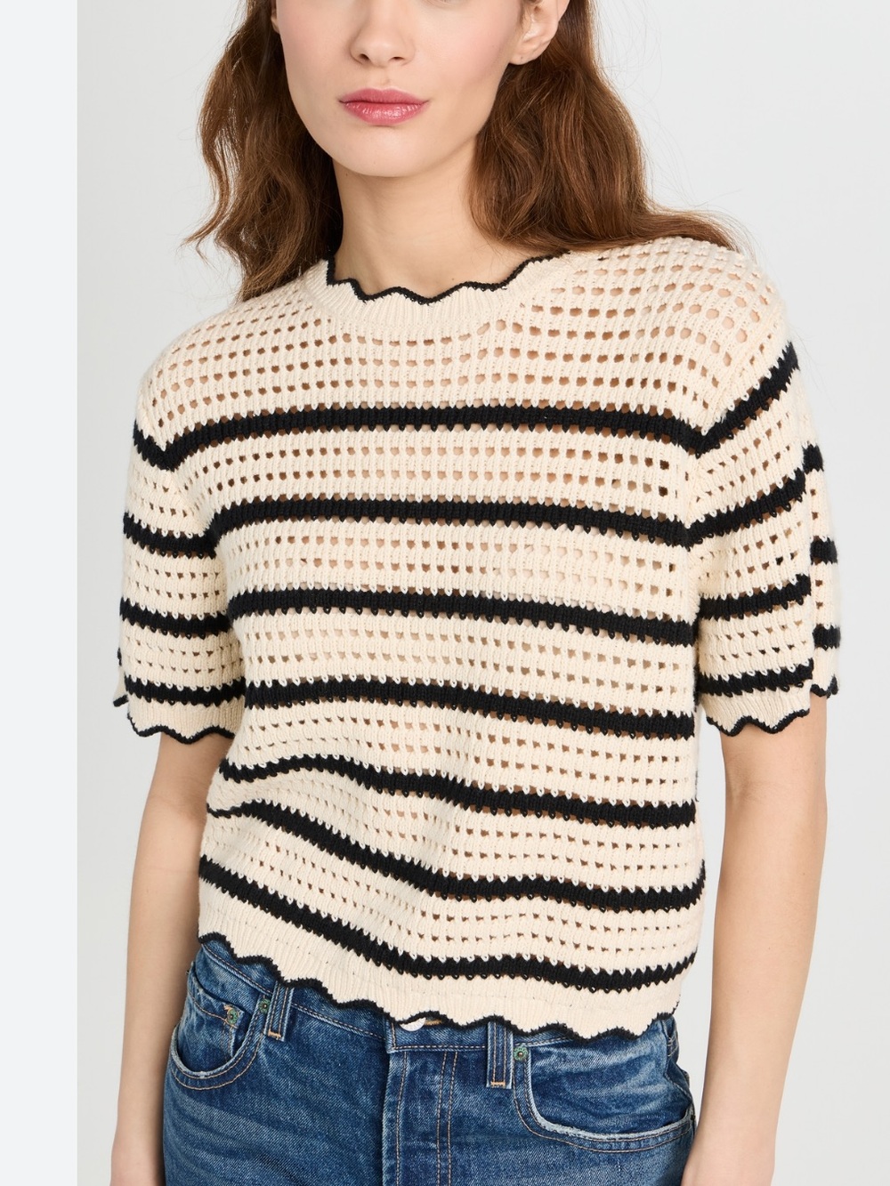 Trovavta Birds Of Paradise 100% cotton small Striped Crochet Knit